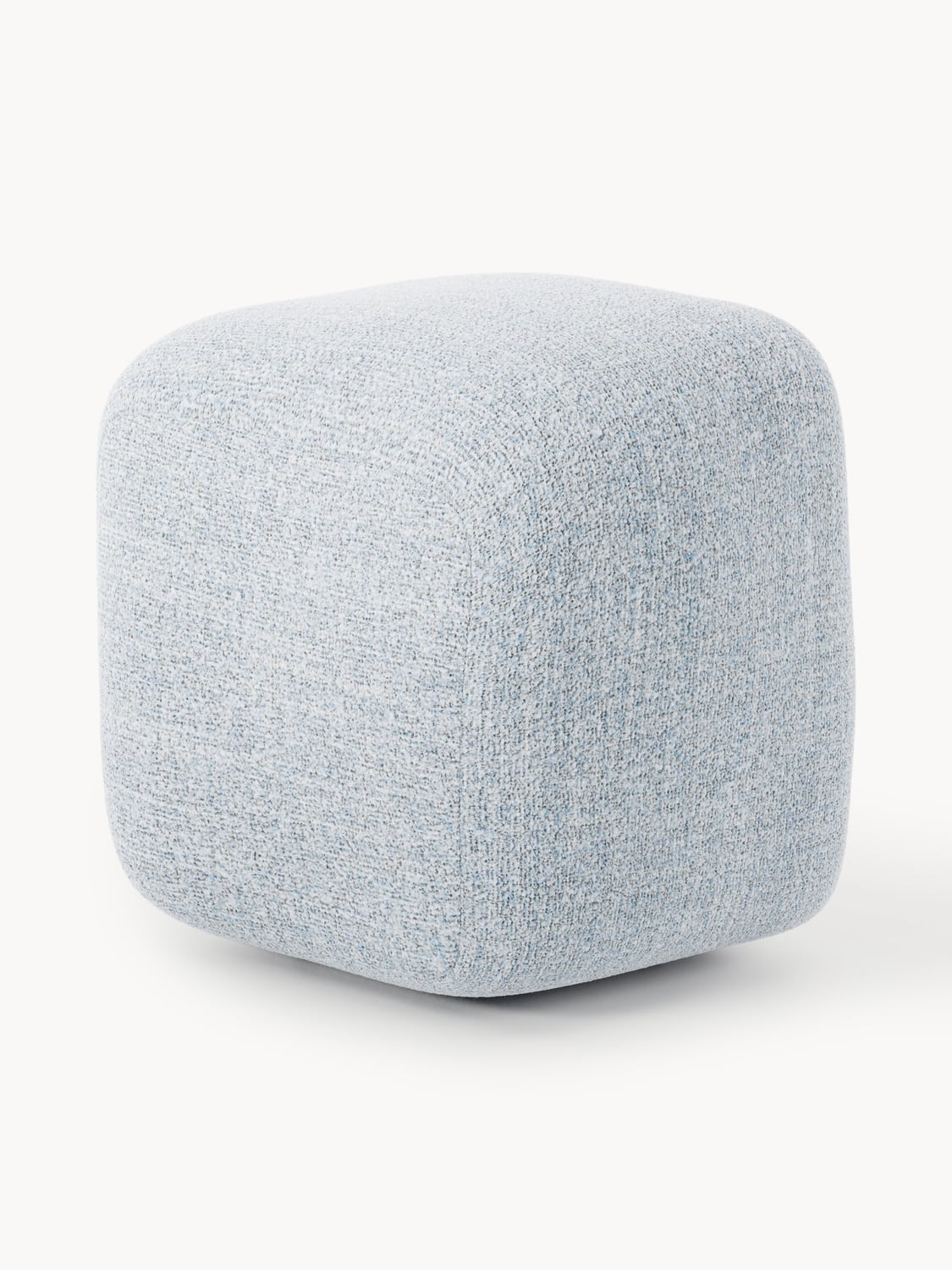 Wolke Tall Bouclé Sofa Ottoman — Pearl Grey