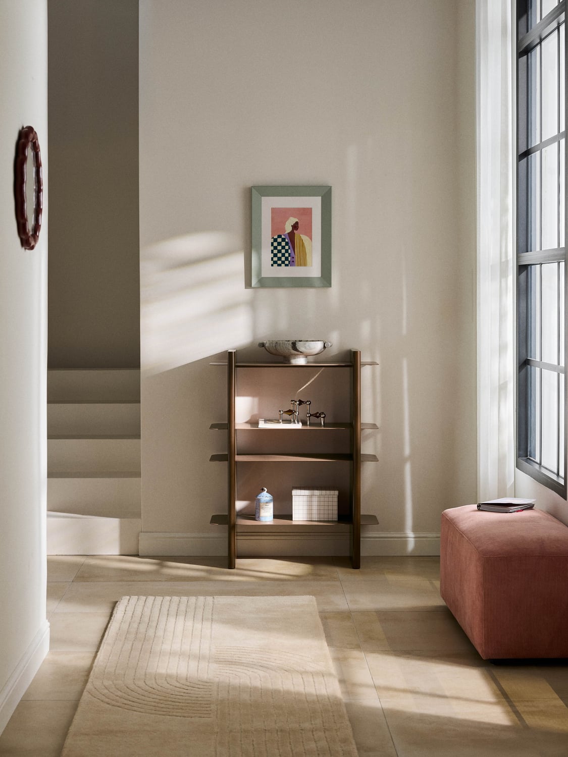 Rami Shelving Unit with Metal Elements — Slate Grey