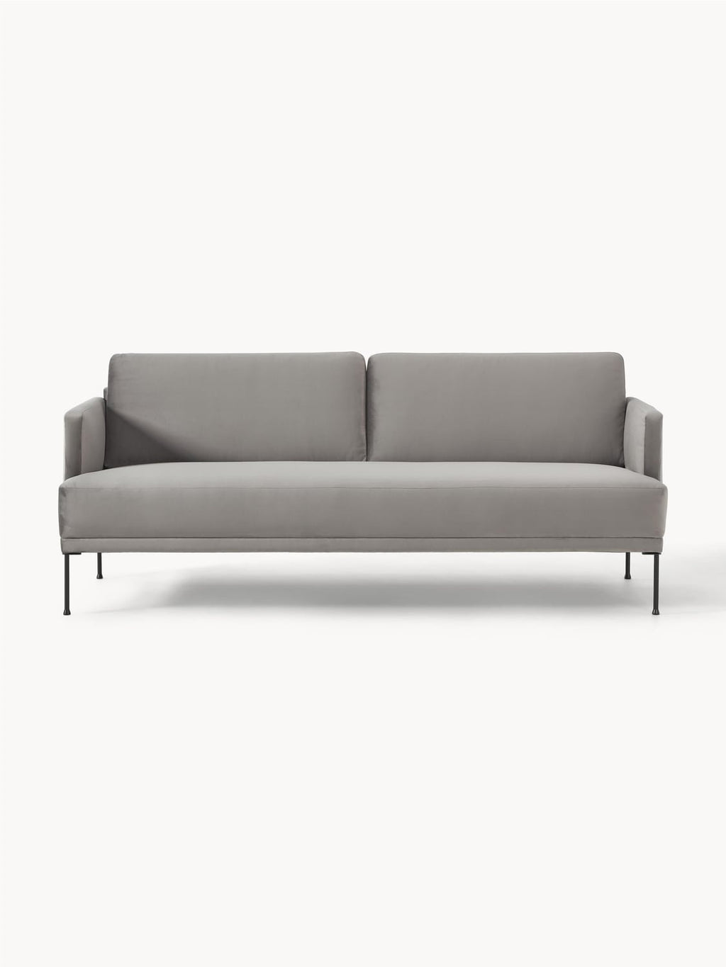 Fluente Velvet-Sofa (3-seater) — Stone Grey