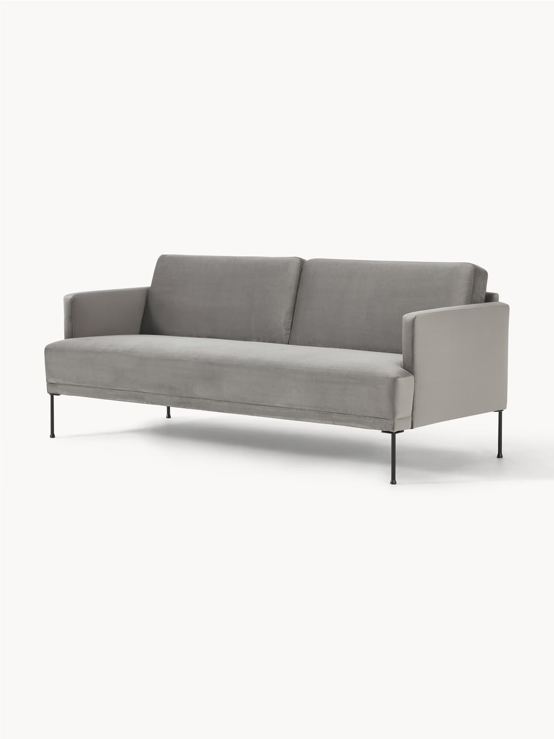 Fluente Velvet-Sofa (3-seater) — Stone Grey