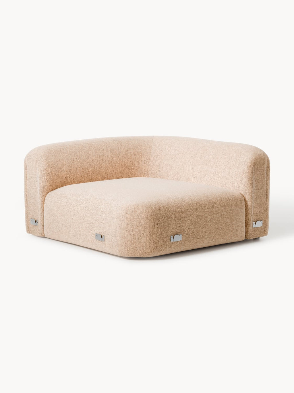 Wolke Round Bouclé Corner Module — Sand Beige