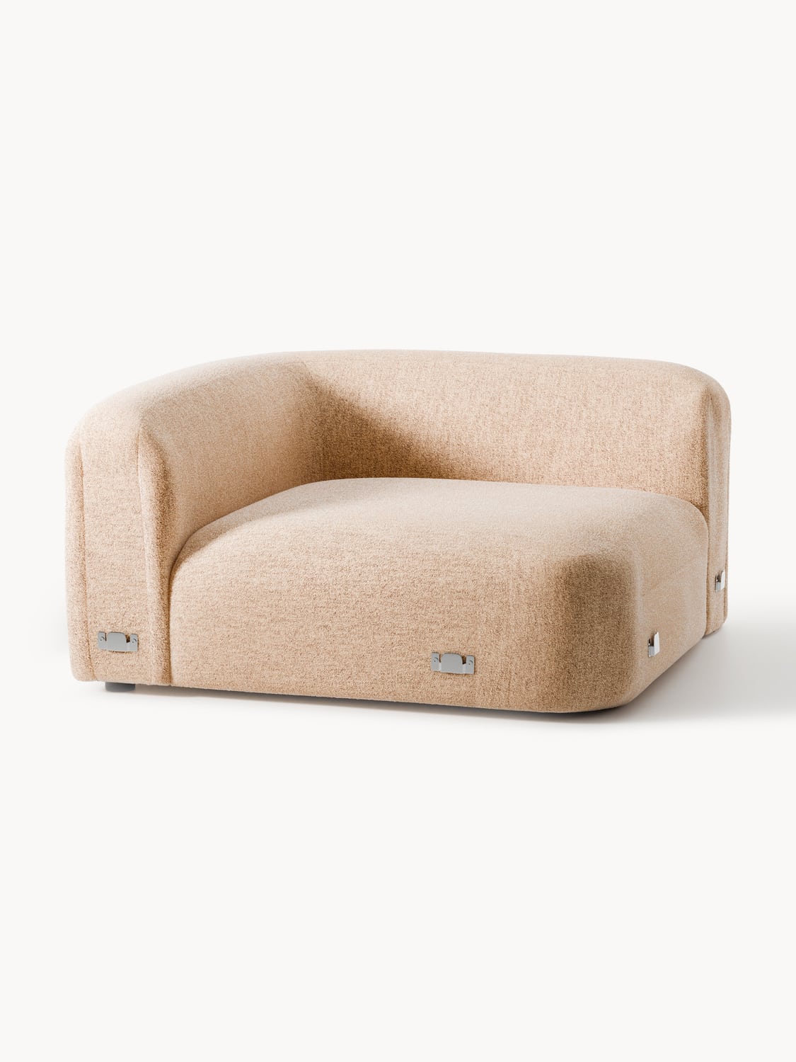 Wolke Round Bouclé Corner Module — Sand Beige