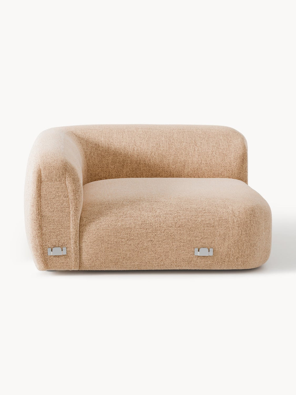 Wolke Round Bouclé Corner Module — Sand Beige