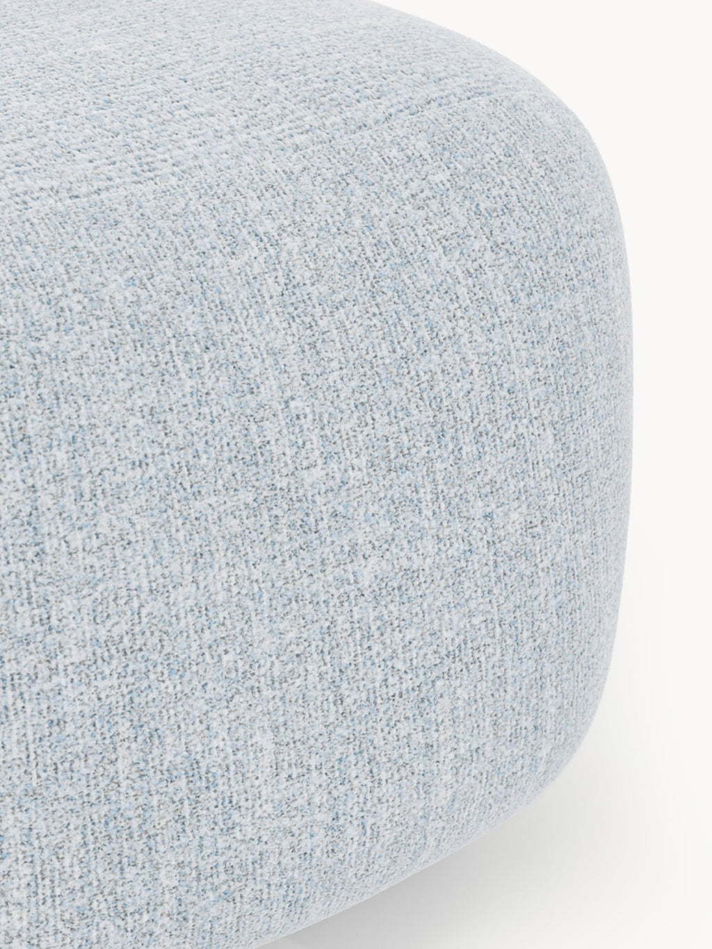 Wolke Oval Bouclé Sofa Ottoman — Light Grey