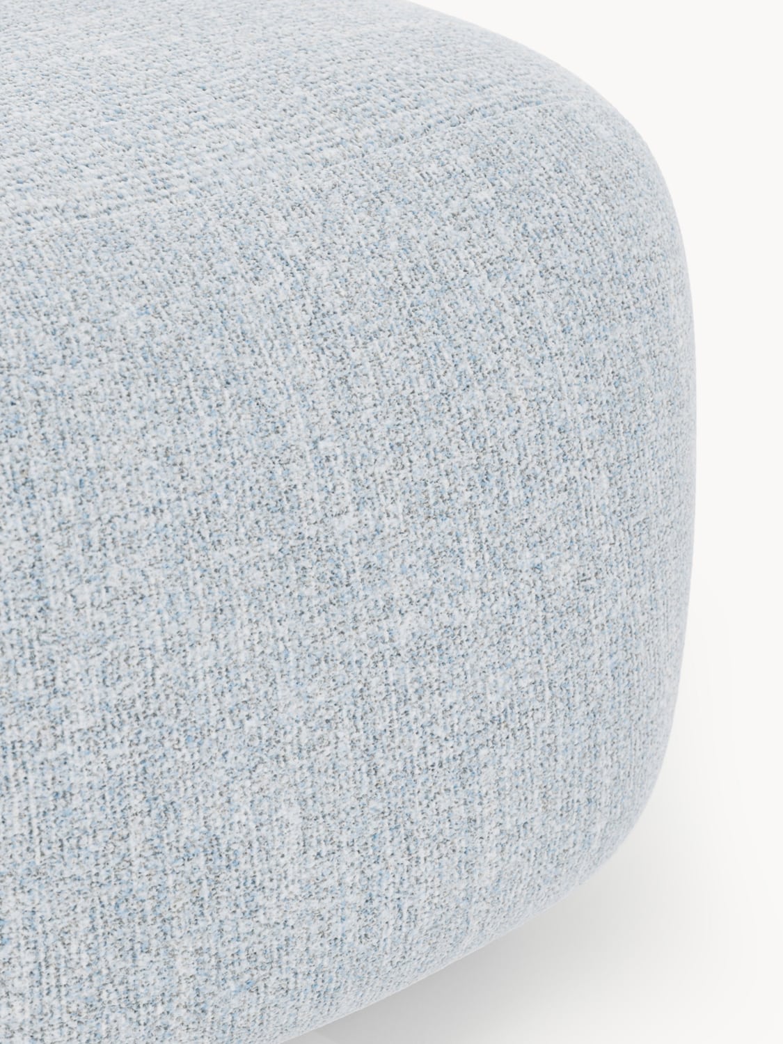 Wolke Oval Bouclé Sofa Ottoman — Light Grey