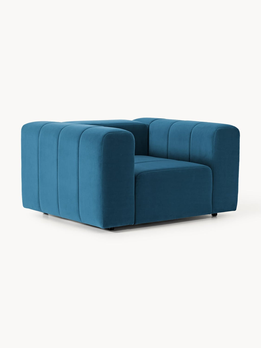Lena Velvet-Lounge Chair — Petrol