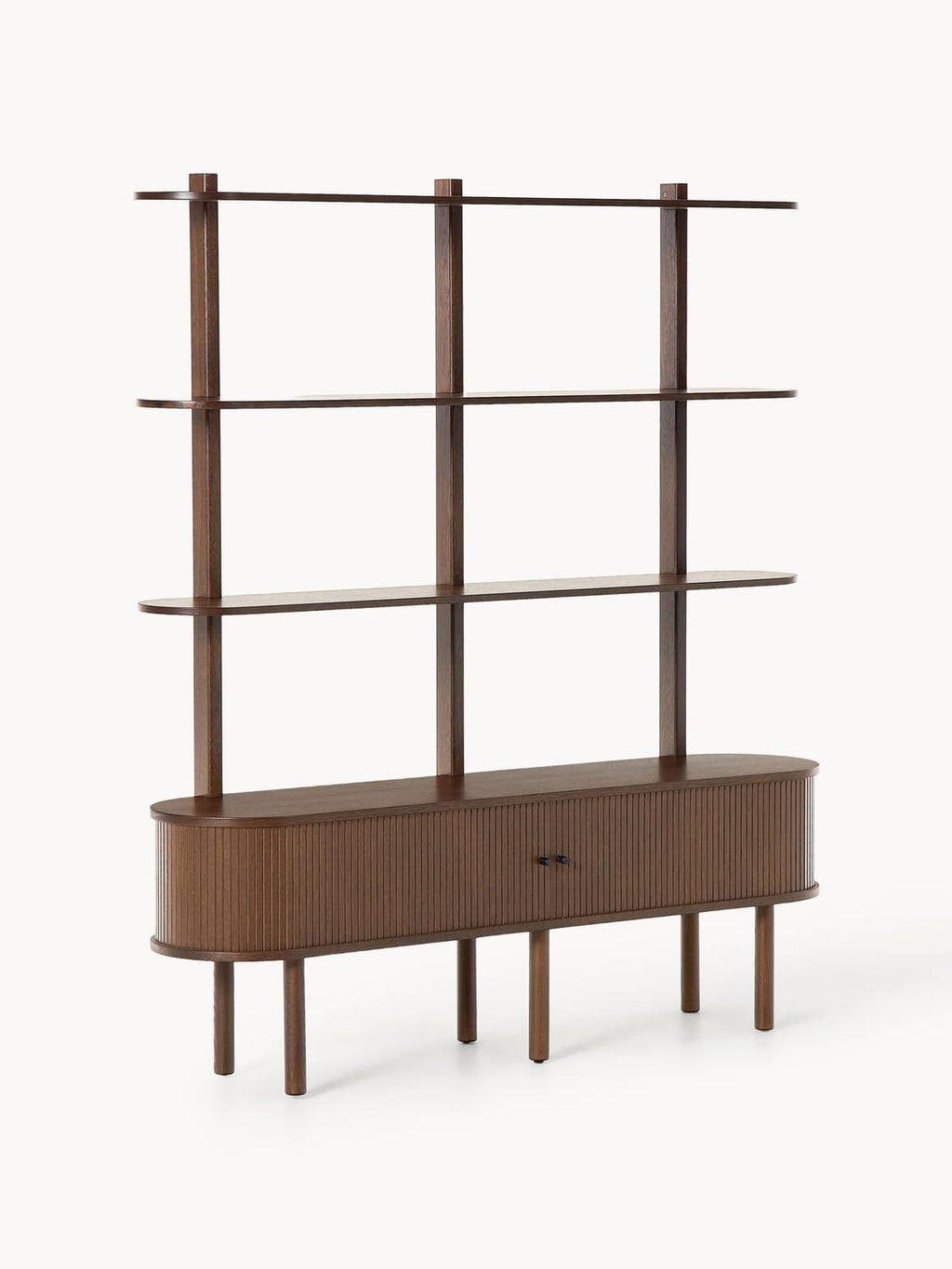 Calary Shelving Unit with Fluted Front — Dark Grey