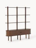 Calary Shelving Unit with Fluted Front — Dark Grey