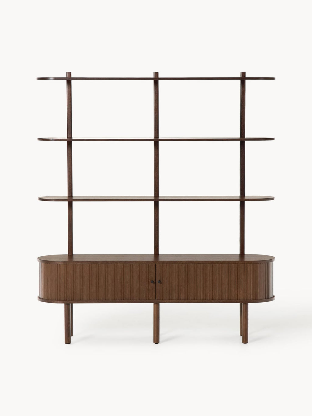 Calary Shelving Unit with Fluted Front — Dark Grey