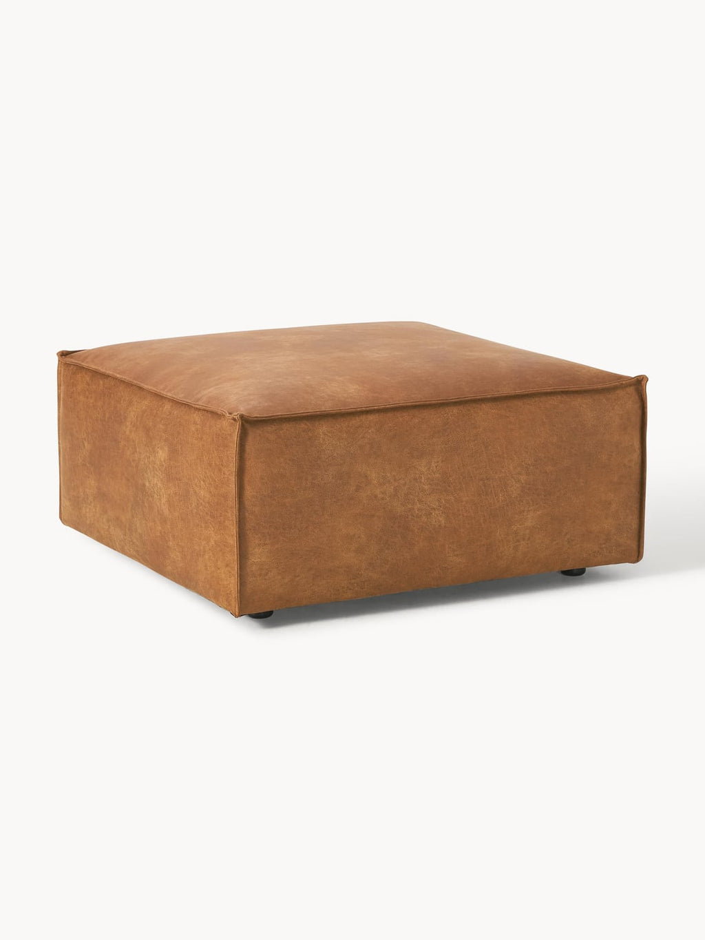 Lennon Sofa Ottoman in Leather — Terracotta