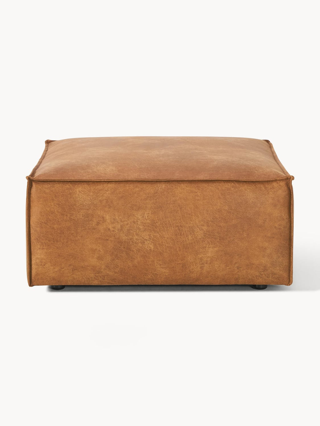 Lennon Sofa Ottoman in Leather — Terracotta