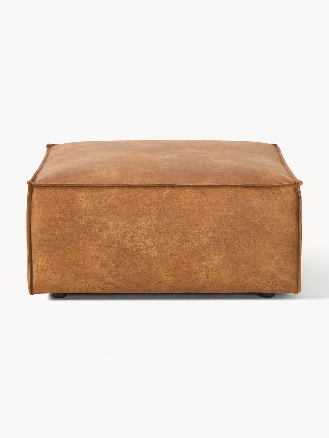 Lennon Sofa Ottoman in Leather — Terracotta