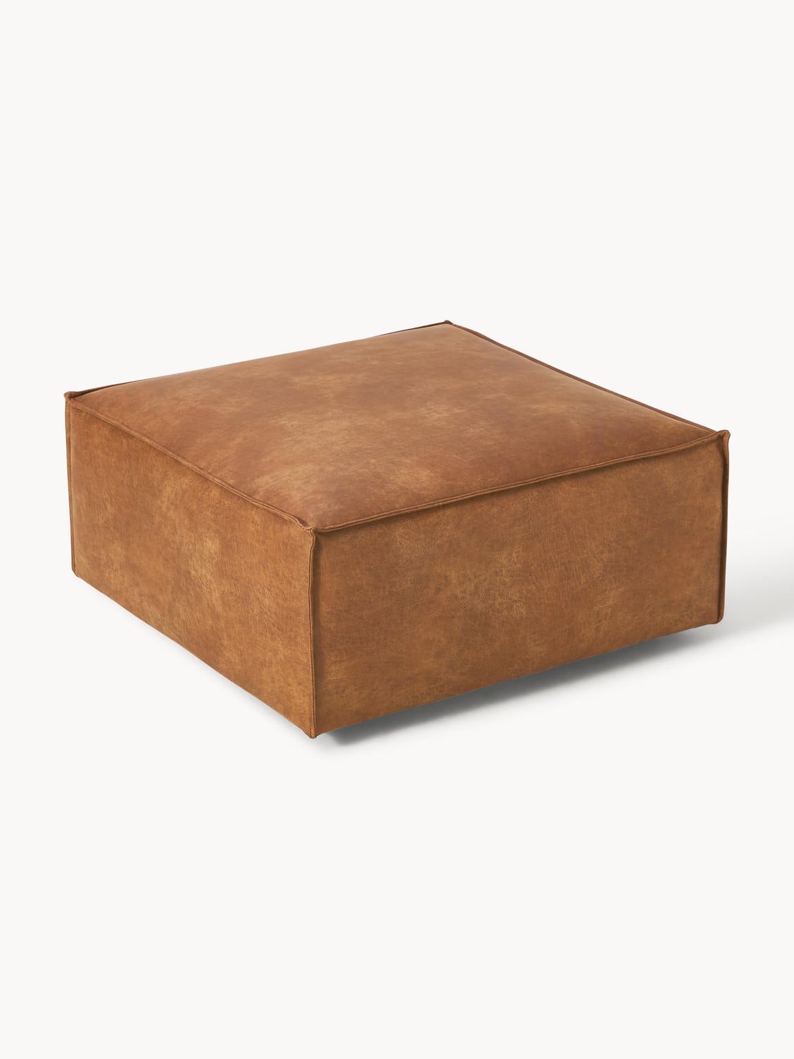 Lennon Sofa Ottoman in Leather — Terracotta