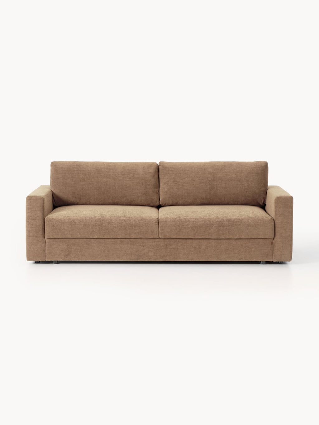 Tasha Velvet-Sofa Bed (3-seater) with Storage — Camel