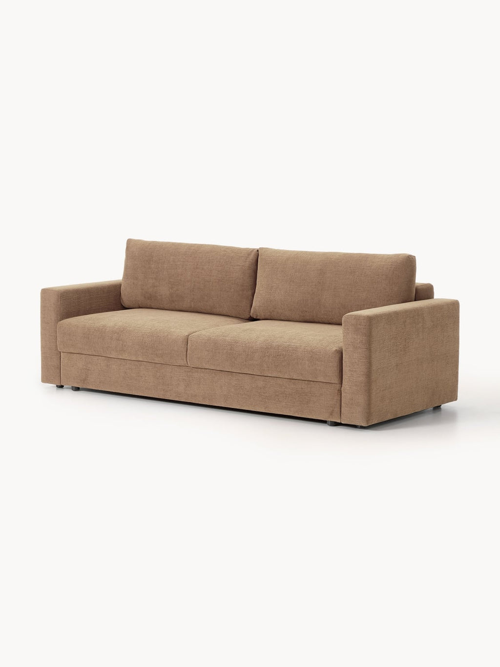 Tasha Velvet-Sofa Bed (3-seater) with Storage — Camel
