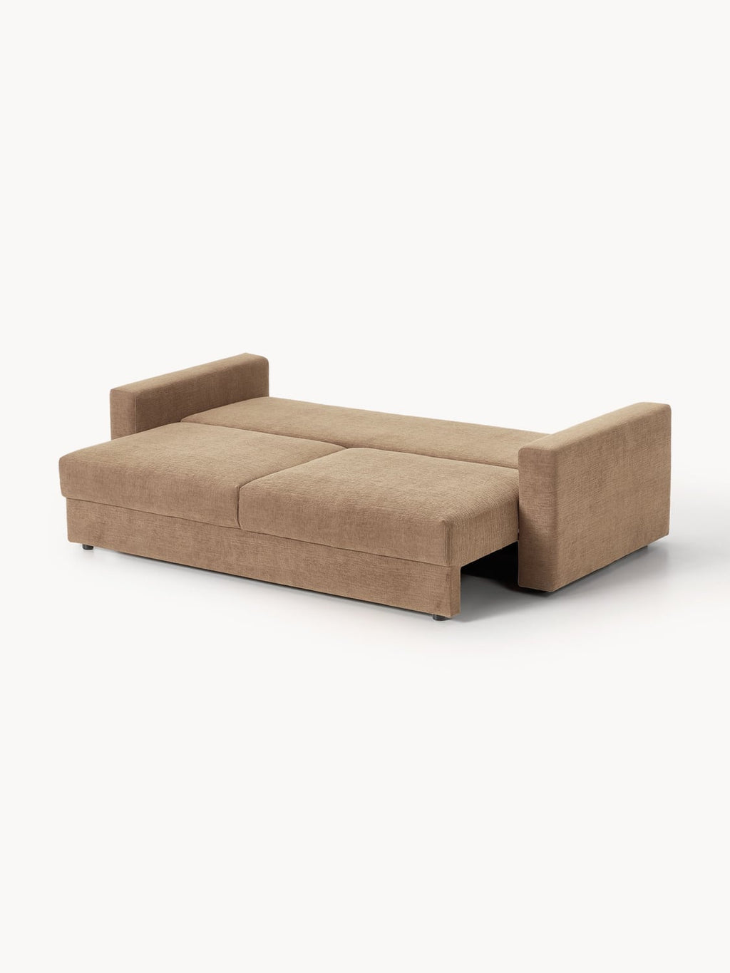 Tasha Velvet-Sofa Bed (3-seater) with Storage — Camel