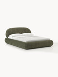 Alba Upholstered Bed in Teddy Bouclé with Storage — Taupe
