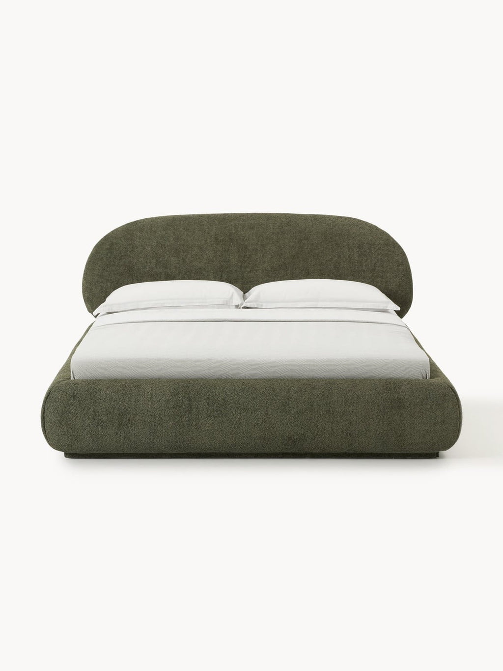 Alba Upholstered Bed in Teddy Bouclé with Storage — Taupe