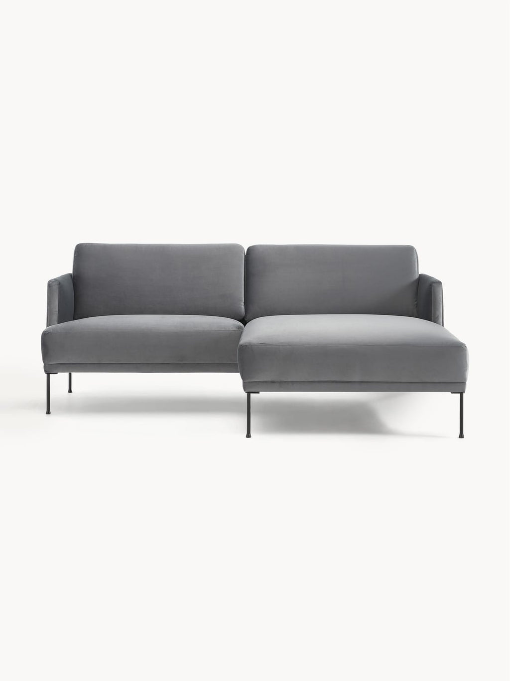 Fluente Small Velvet-Corner Sofa — Taupe