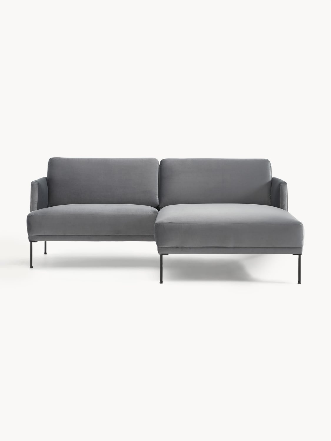 Fluente Small Velvet-Corner Sofa — Taupe