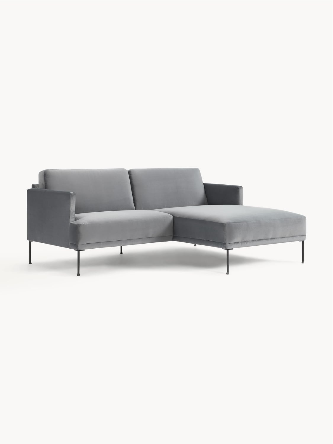 Fluente Small Velvet-Corner Sofa — Taupe