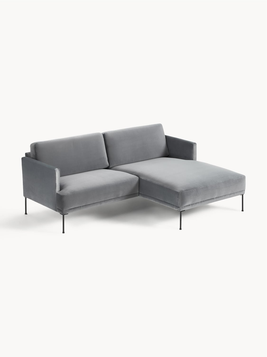 Fluente Small Velvet-Corner Sofa — Taupe