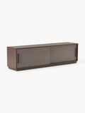Wisp Wood-TV-Lowboard with Upholstered Front — Dark Grey