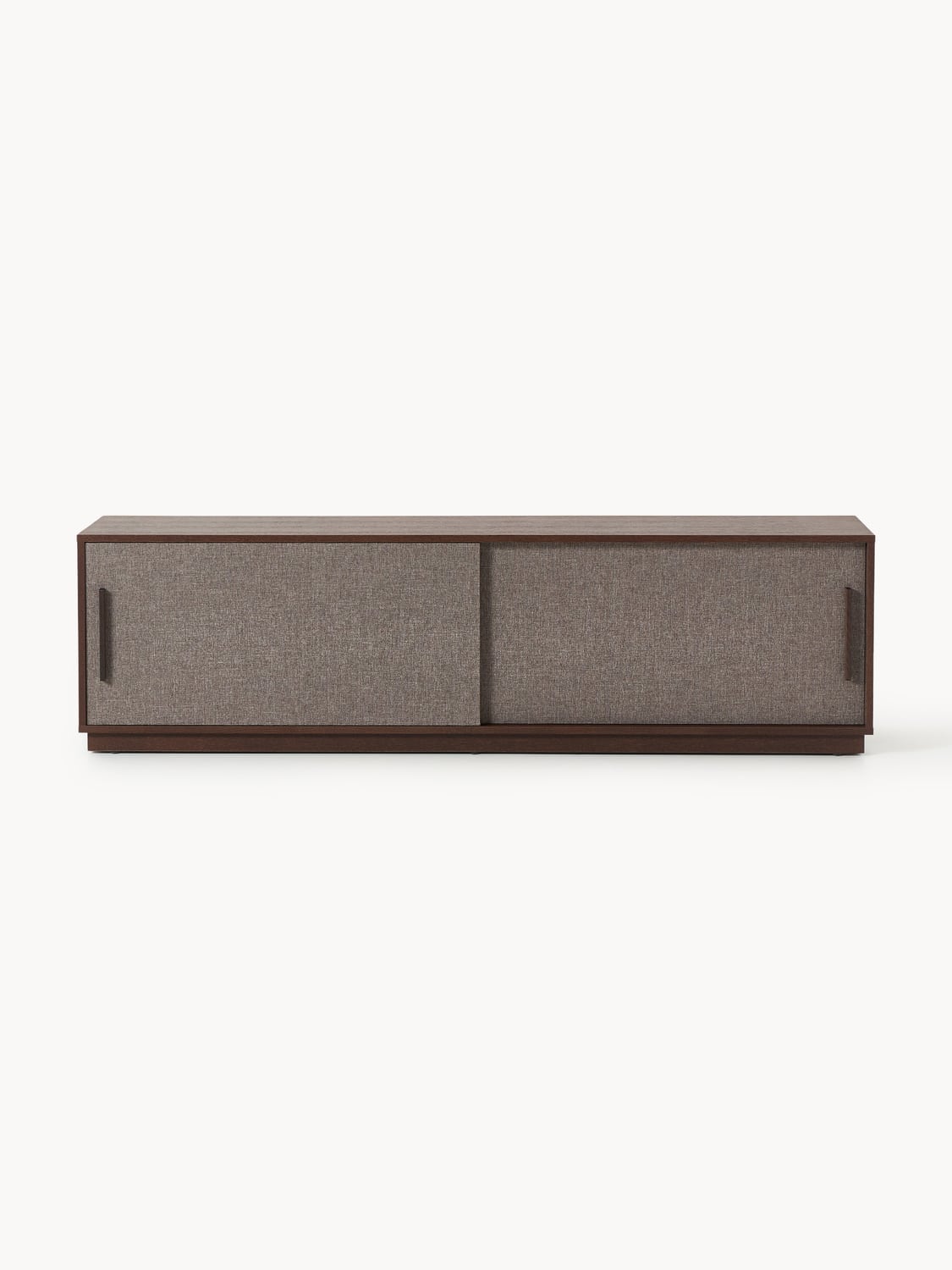 Wisp Wood-TV-Lowboard with Upholstered Front — Dark Grey
