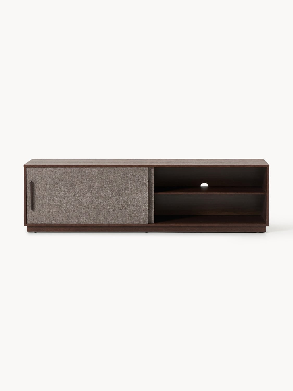 Wisp Wood-TV-Lowboard with Upholstered Front — Dark Grey