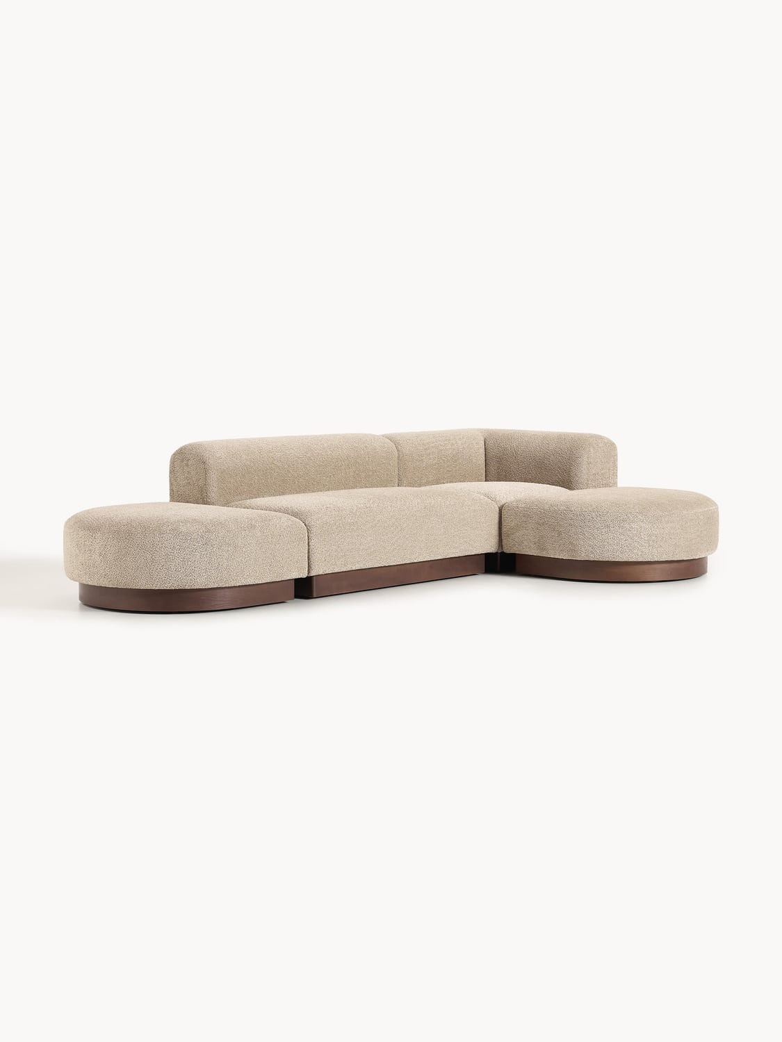 Natalie Modular Corner Sofa in Teddy Bouclé — Warm Grey