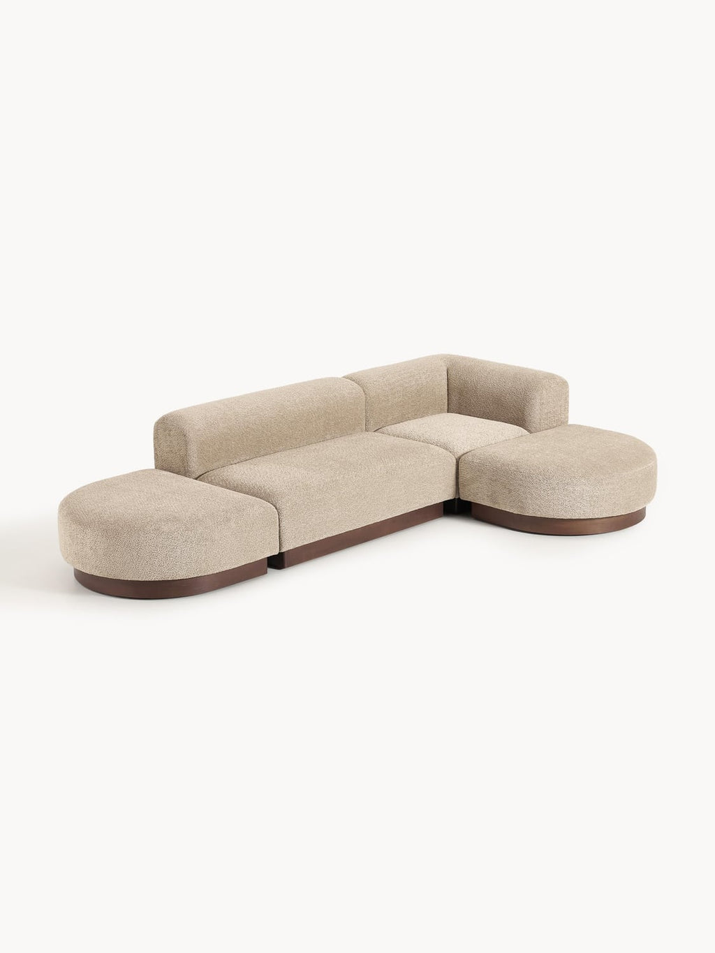 Natalie Modular Corner Sofa in Teddy Bouclé — Warm Grey