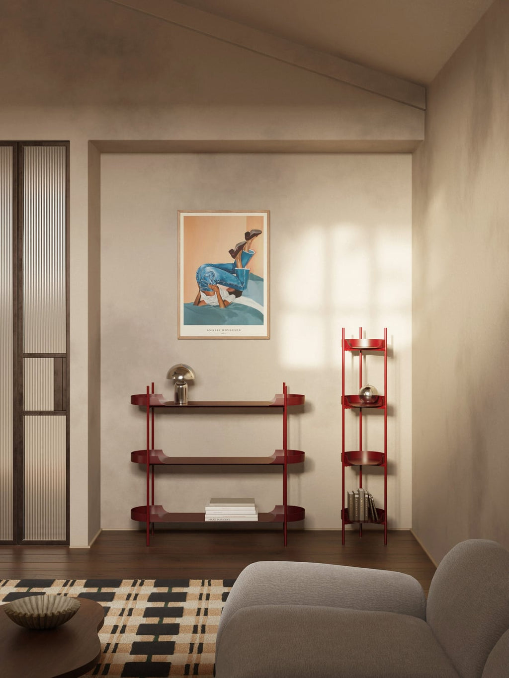 Taru Metal-Shelving Unit — Oatmeal