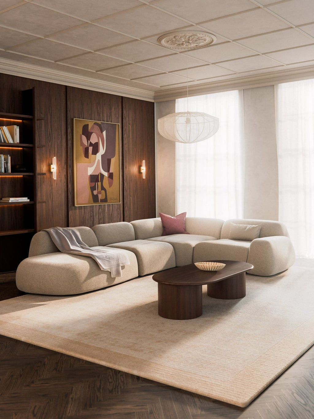 Wolke Modular XL Corner Sofa with Chaise Longue — Light Grey