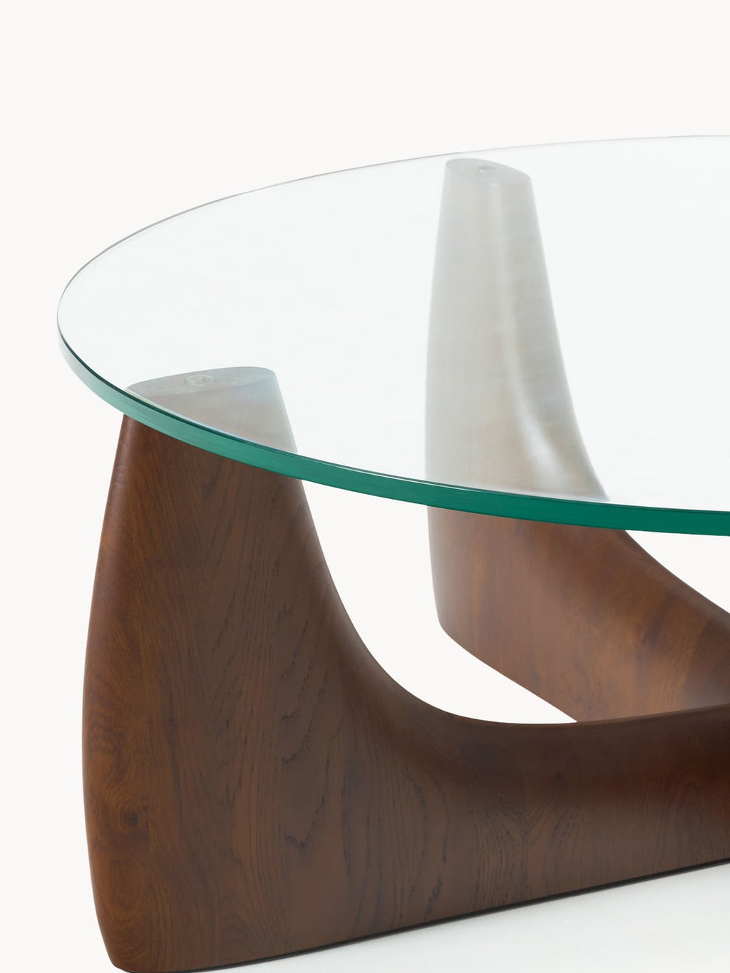 Miya Round Wood-Coffee Table with Glass Top