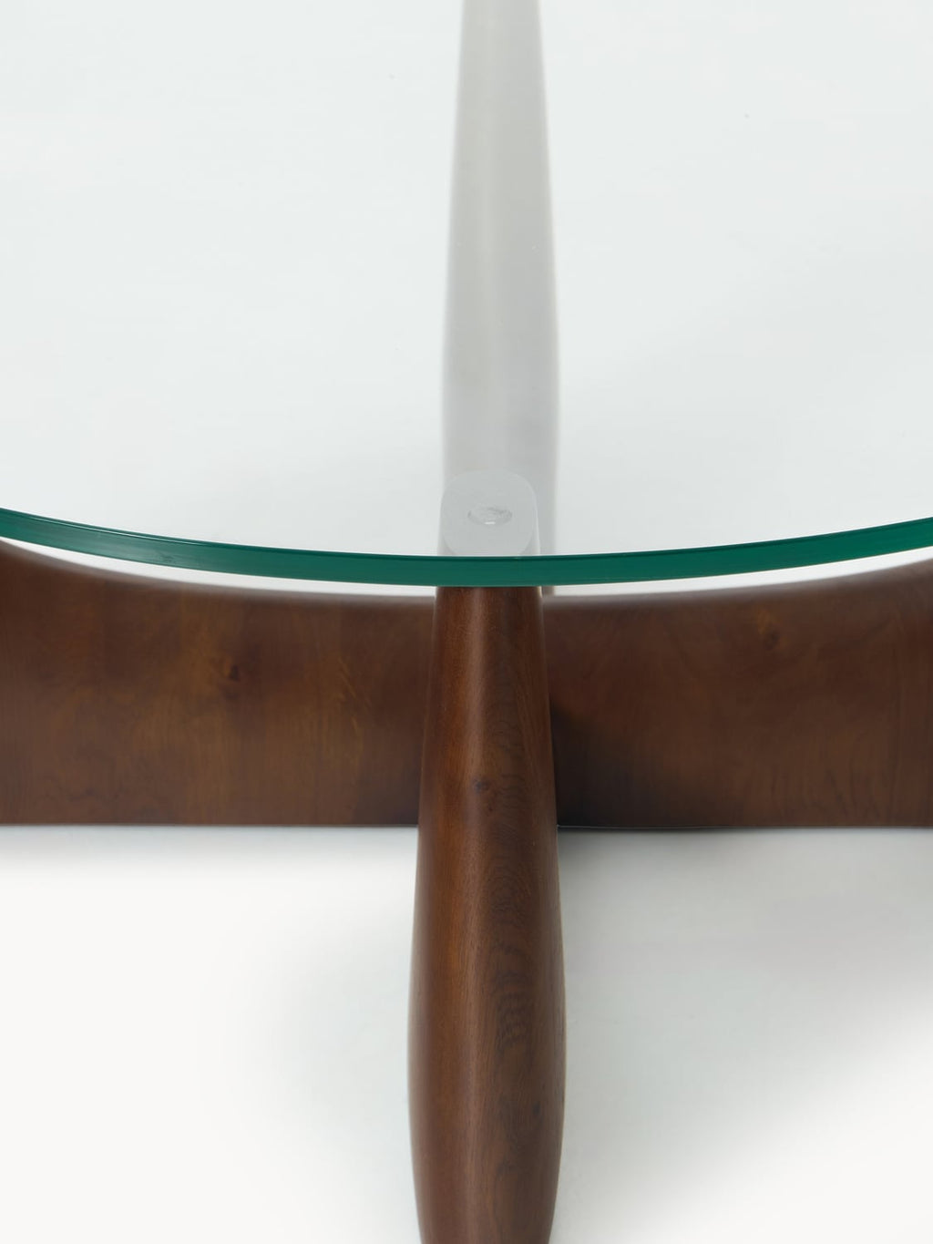 Miya Round Wood-Coffee Table with Glass Top
