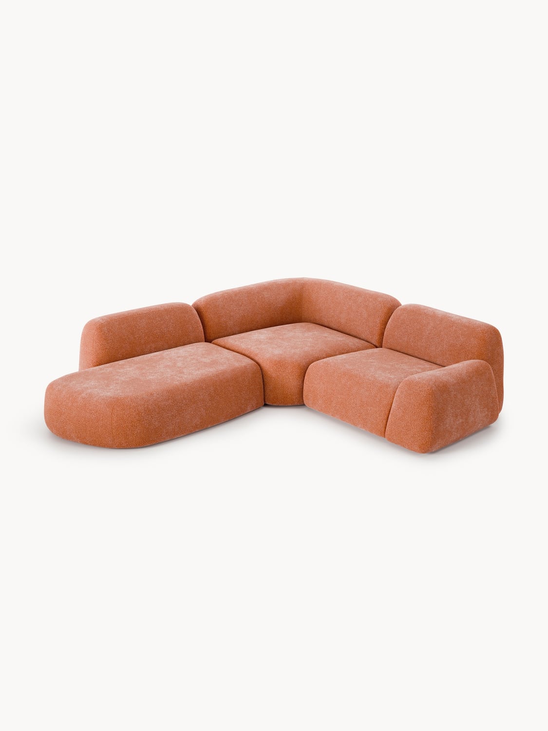 Wolke Modular Corner Sofa (4-seater) with Chaise Longue — Camel