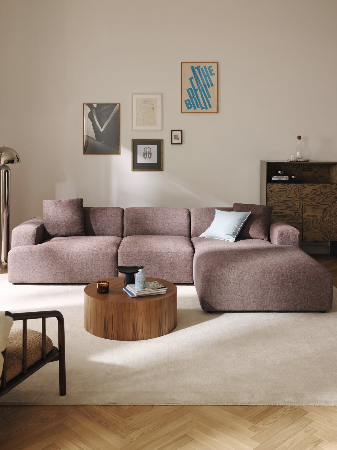 Melva Corner Sofa (4-seater) — Mushroom