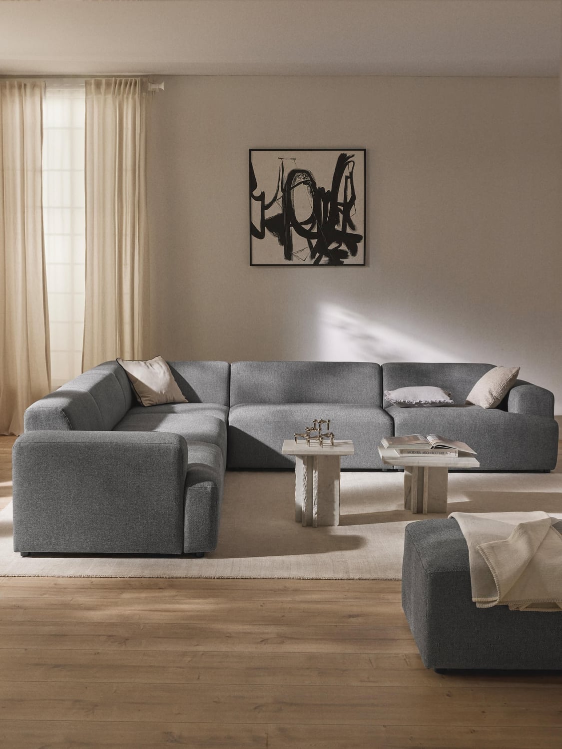 Melva Corner Sofa (4-seater) — Fawn
