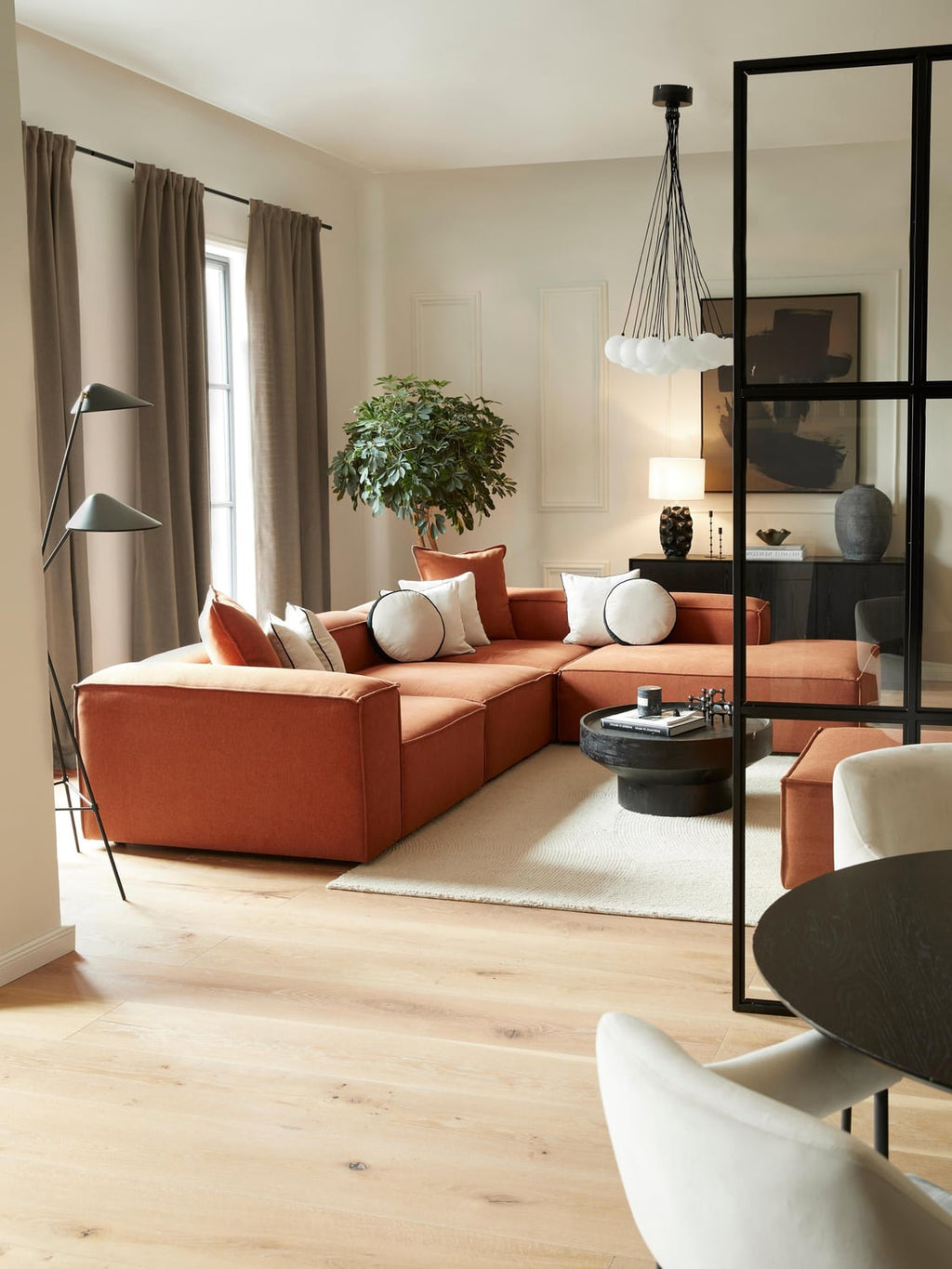 Lennon Modular XL Corner Sofa (4-seater) — Terracotta