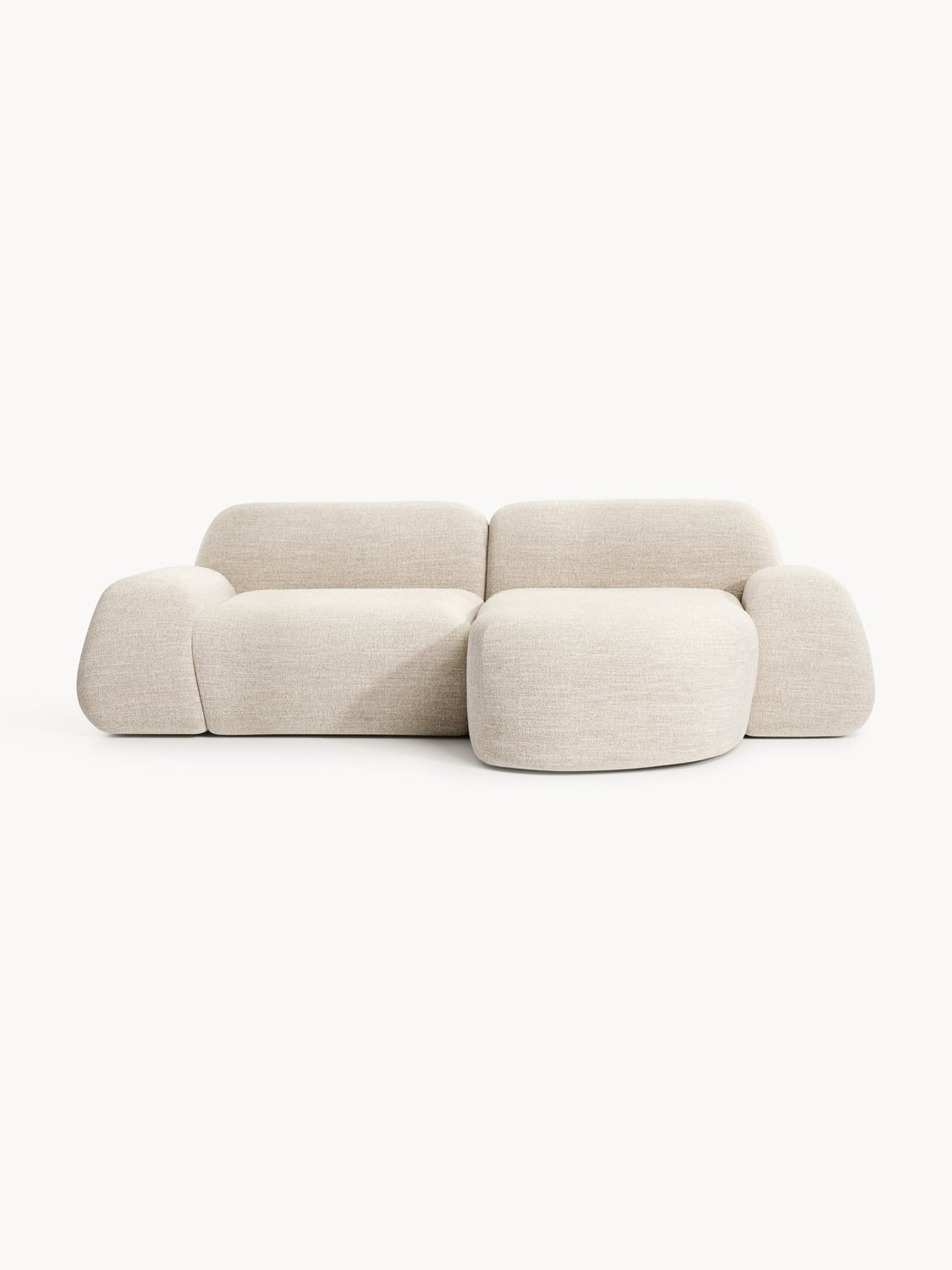 Wolke Modular Bouclé Corner Sofa (3-seater) — Light Grey