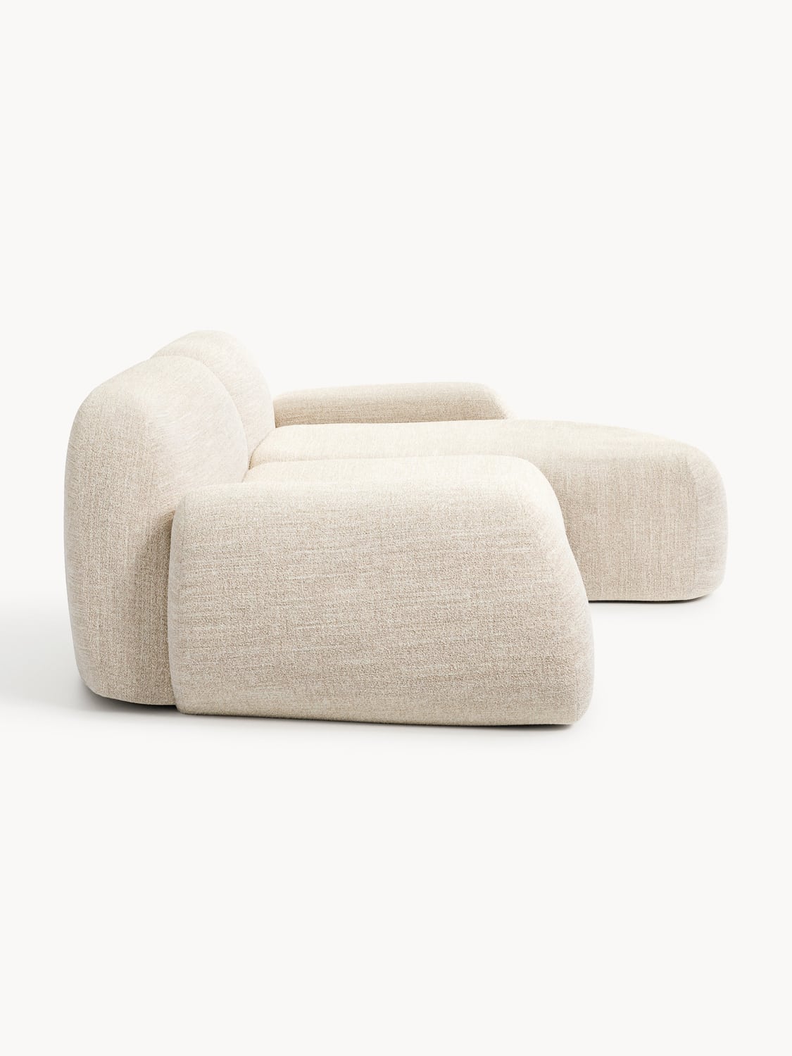 Wolke Modular Bouclé Corner Sofa (3-seater) — Light Grey