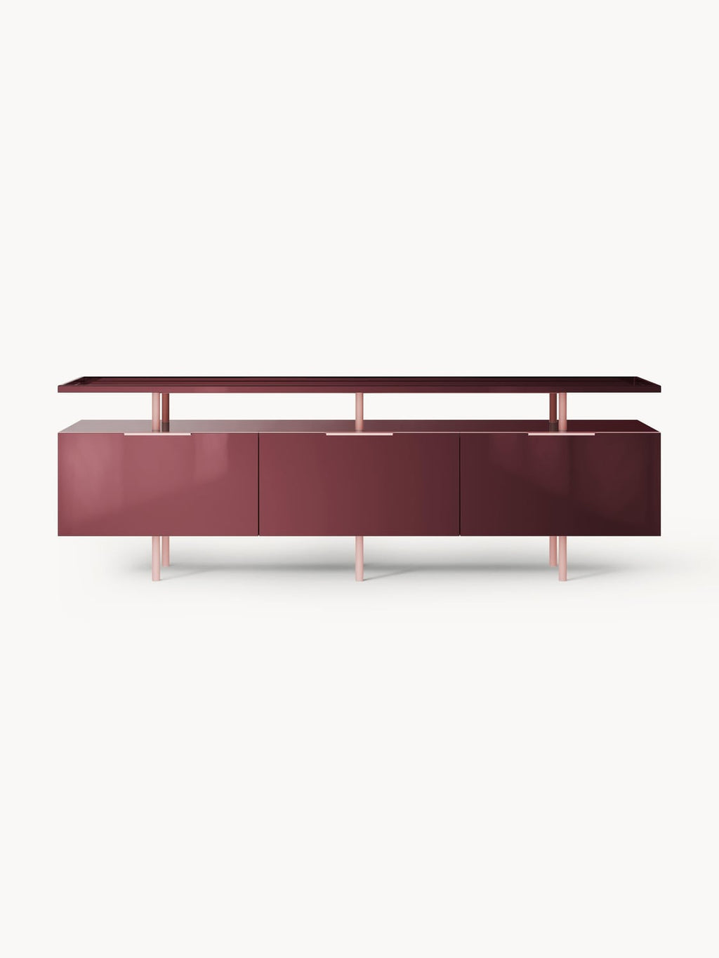 Lennie High-Gloss Sideboard — Dark Grey