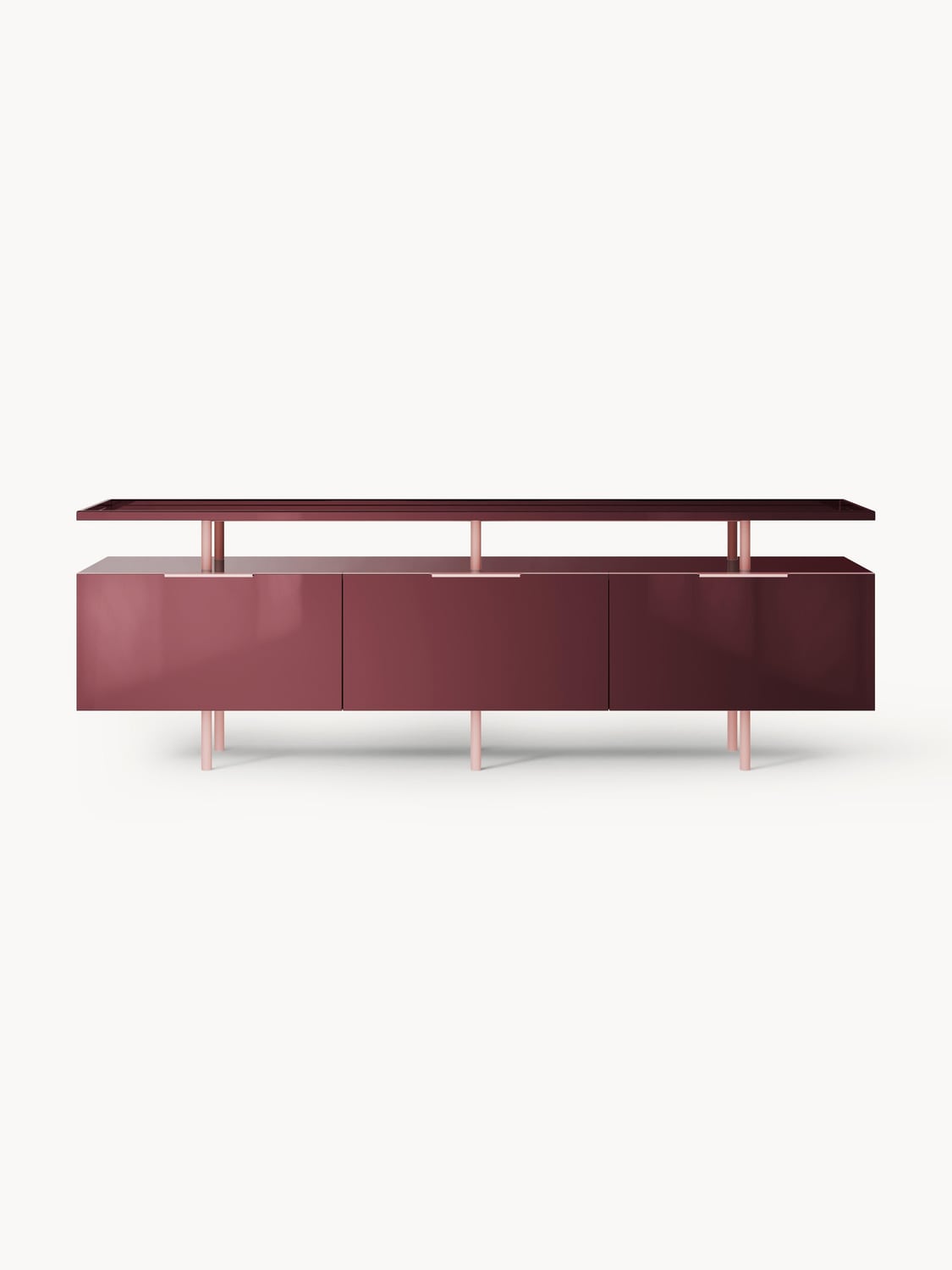 Lennie High-Gloss Sideboard — Dark Grey