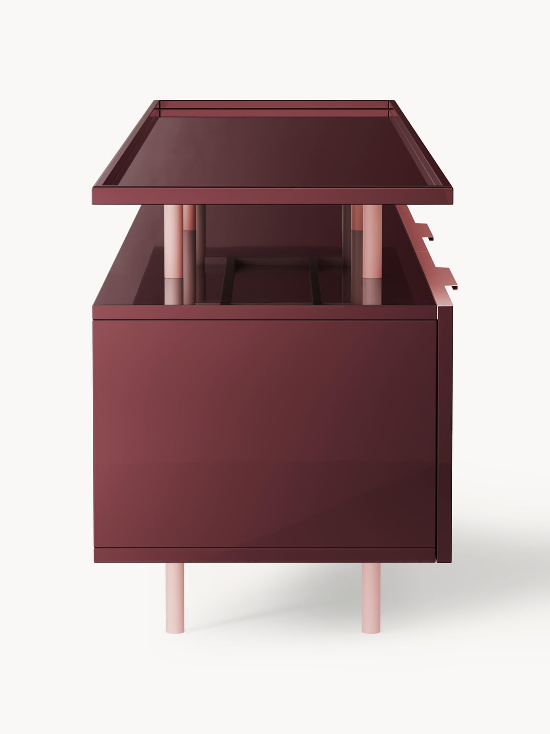 Lennie High-Gloss Sideboard — Dark Grey