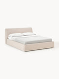 Cloud Upholstered Bed with Storage — Light Grey