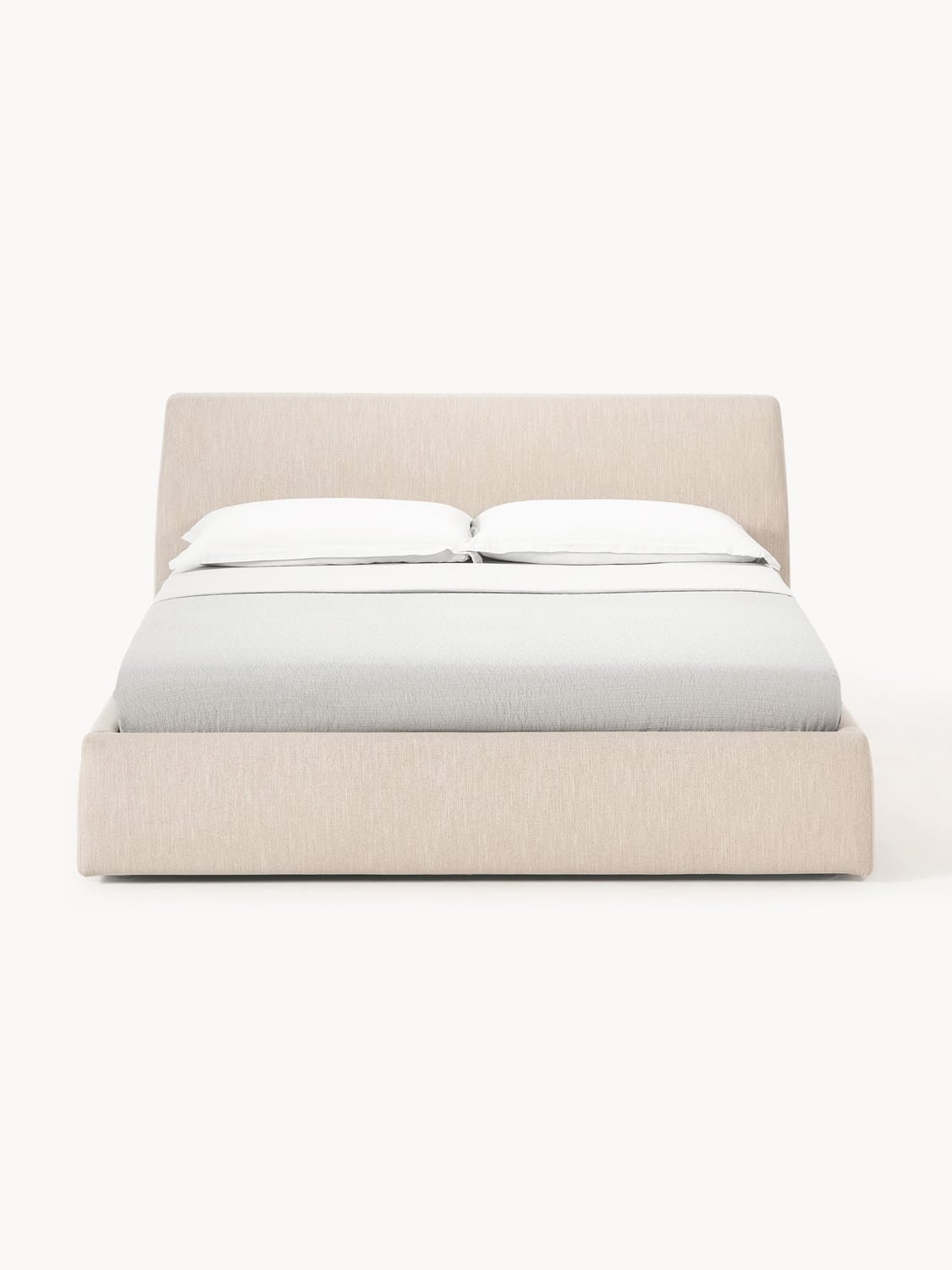 Cloud Upholstered Bed with Storage — Light Grey