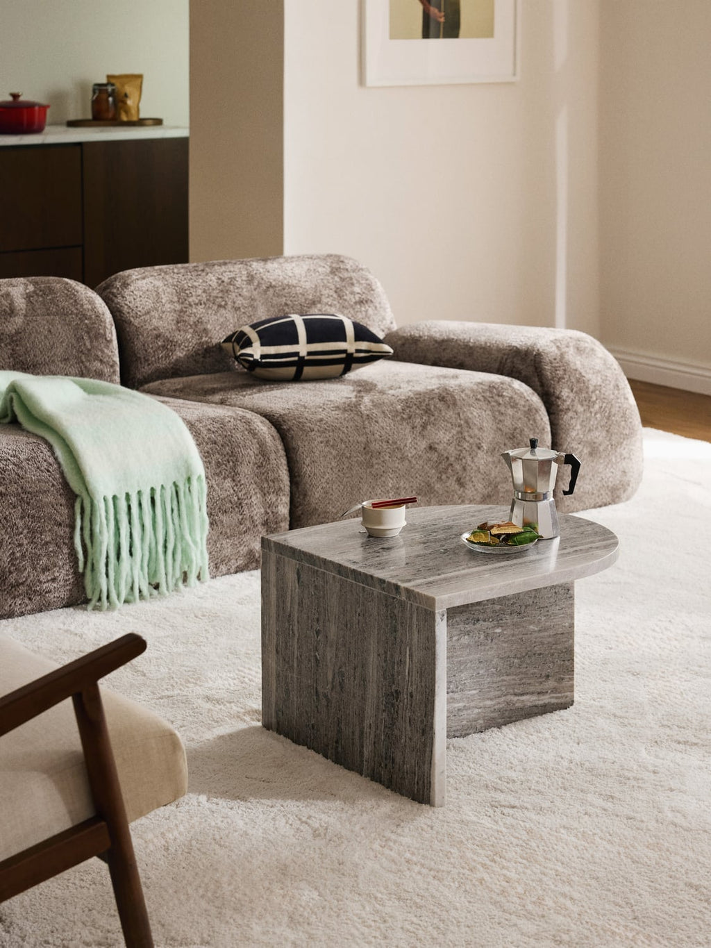 Leander Oval Coffee Table in Marble