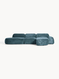 Wolke Modular Teddy Bouclé Corner Sofa (4-seater) with Chaise Longue — Teal