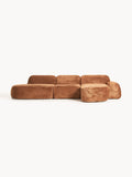 Wolke Modular Teddy Bouclé Corner Sofa (4-seater) with Chaise Longue — Terracotta