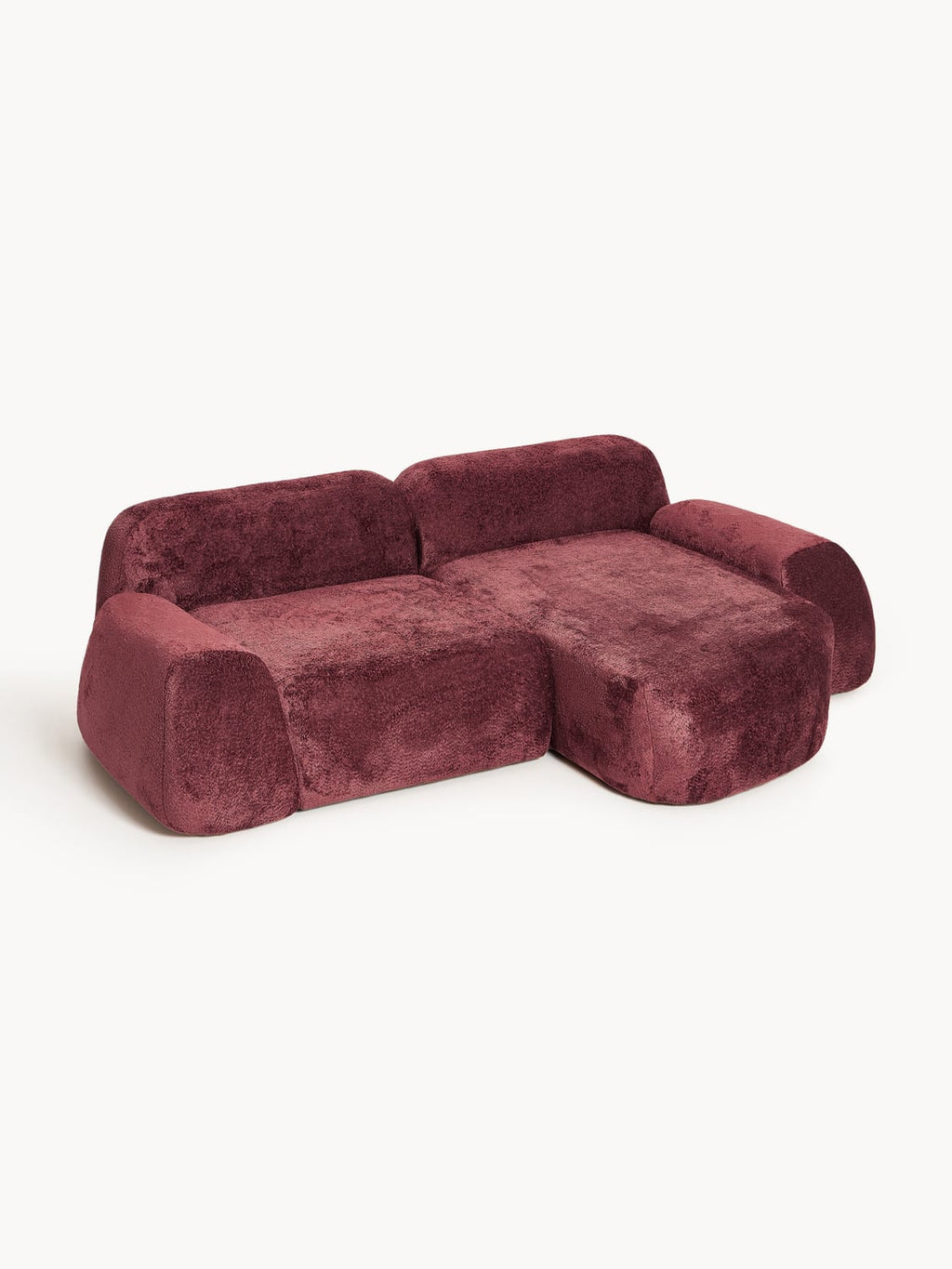 Wolke Modular Teddy Bouclé Corner Sofa (3-seater) — Dark Grey